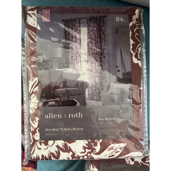 Other - allen + roth Jacklyn 84-in Wine Polyester Light Filtering Single Curtain Panel